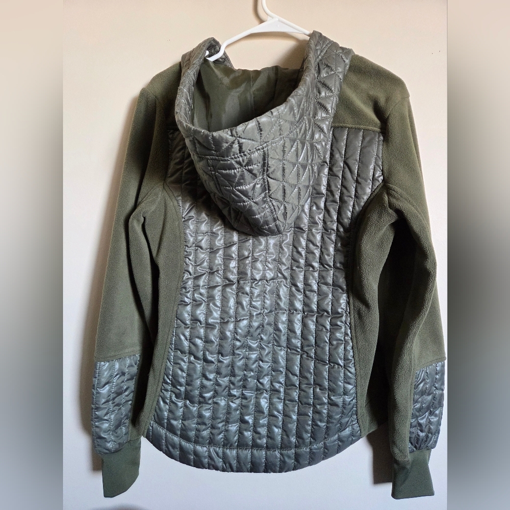 Kyodan Freedom Trail Army Green Quilted Fleece Puffer Pull Over Sweater Size S - Picture 6 of 6